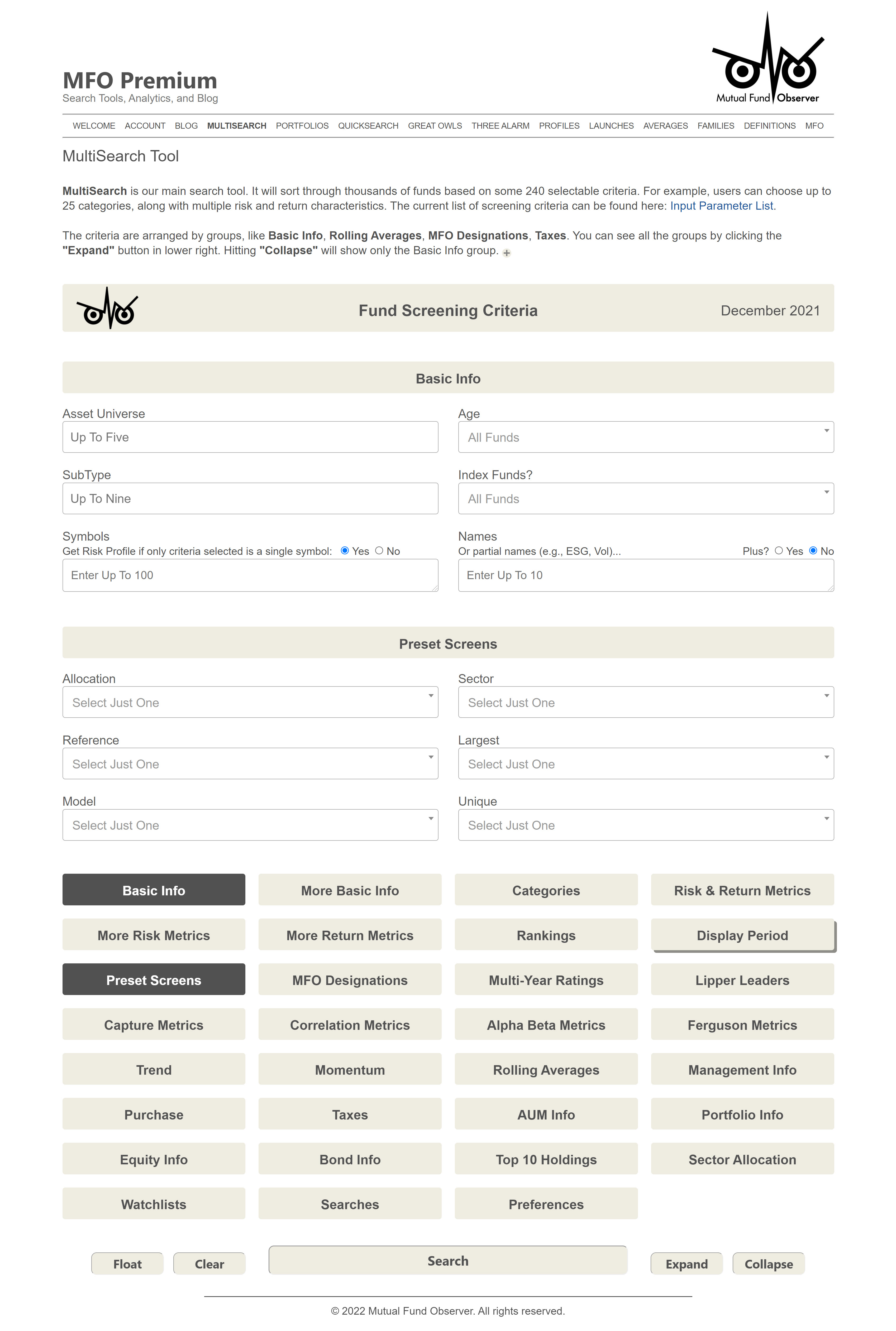 MULTISEARCH INPUT PAGE